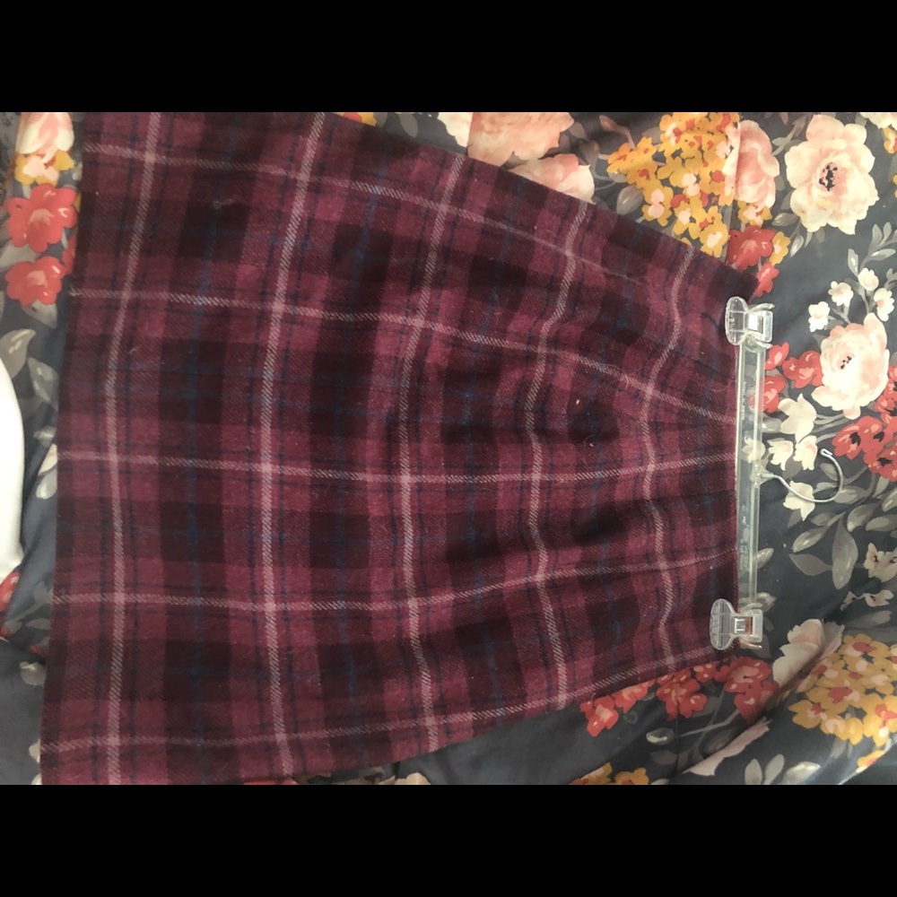 Vintage 90s Plaid wool skirt
